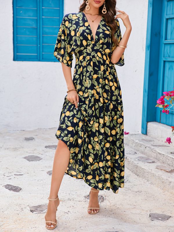 Rayon Batwing Sleeve Beach Dress - Image 2