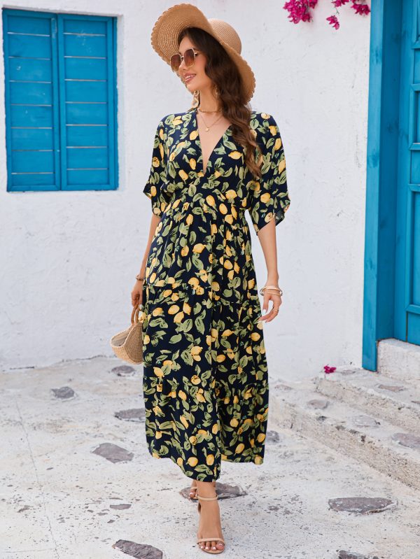 Rayon Batwing Sleeve Beach Dress - Image 3